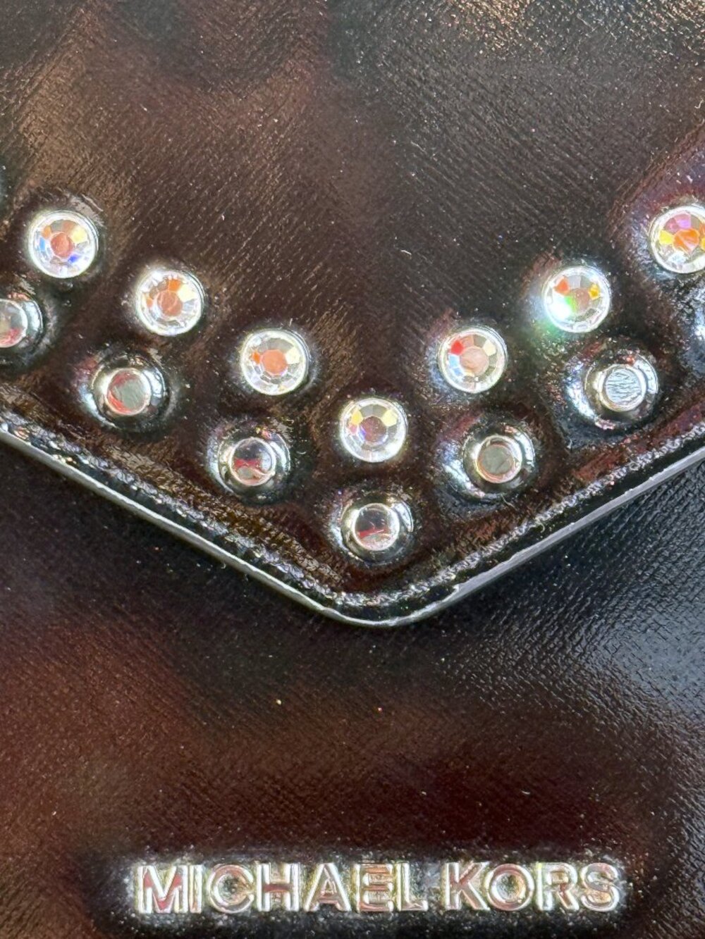 Michael Kors Jet Set Travel Jewel Studded Patent Leather Large Envelope Clutch - Picture 3 of 11